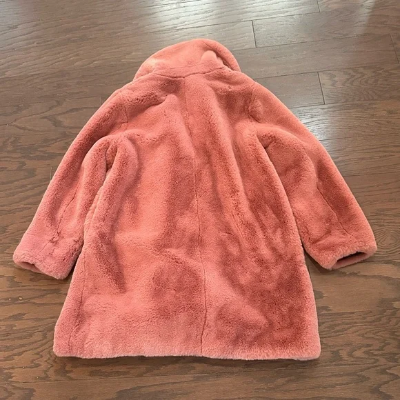 J Crew Faux Fur Soft and Plush Ash Rose Coat Size Medium - Picture 2 of 11